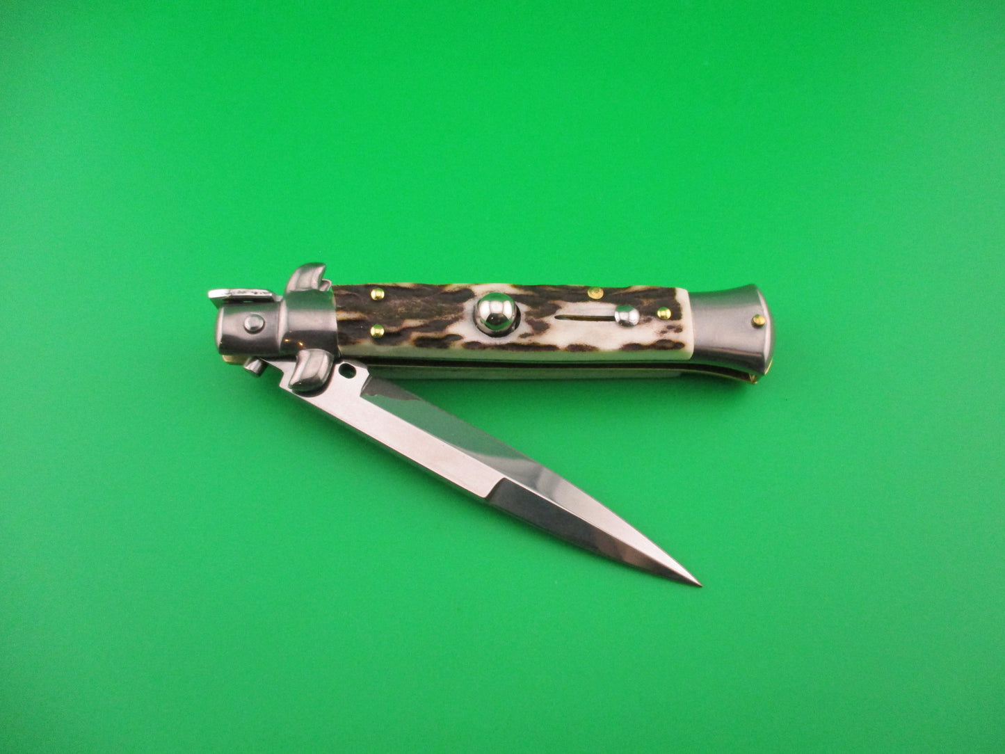 INOX 23cm Italian Transitional 1970s Vintage swivel bolster automatic knife