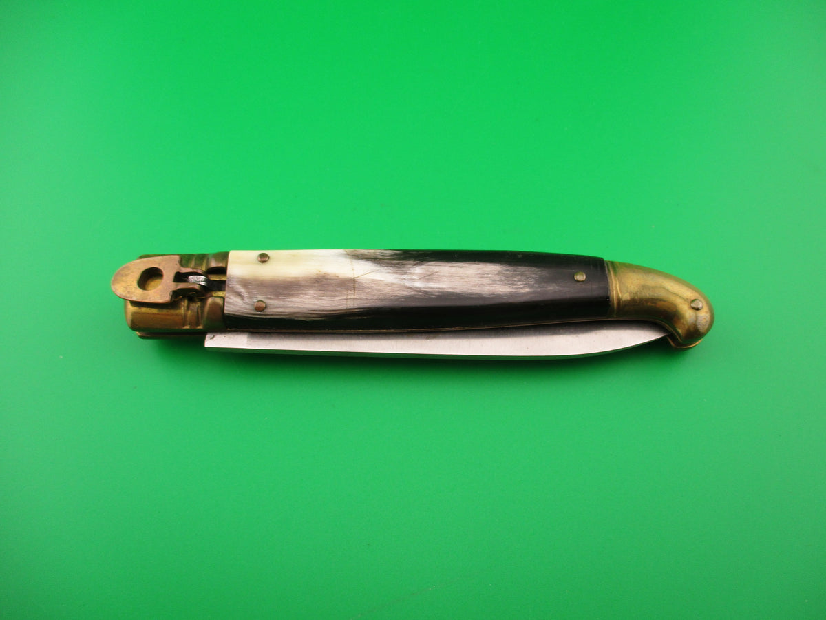 SAFARINOX ITALY by MAGRO 24cm Italian Birds Head Lever knife Brass horn