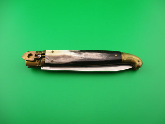 SAFARINOX ITALY by MAGRO 24cm Italian Birds Head Lever knife Brass horn