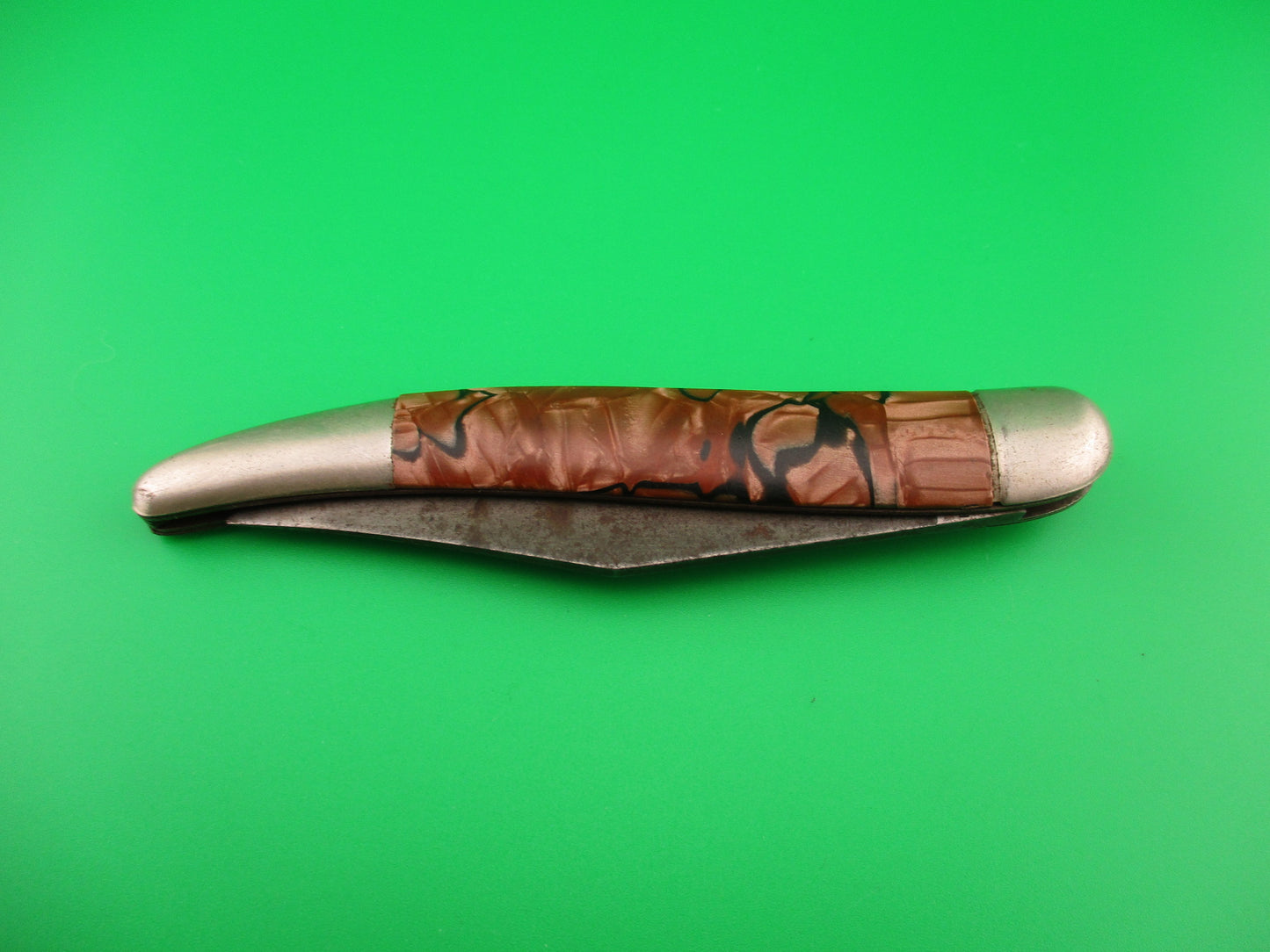 Hammer Brand Imperial Toothpick Copper swirl black streaked vintage switchblade