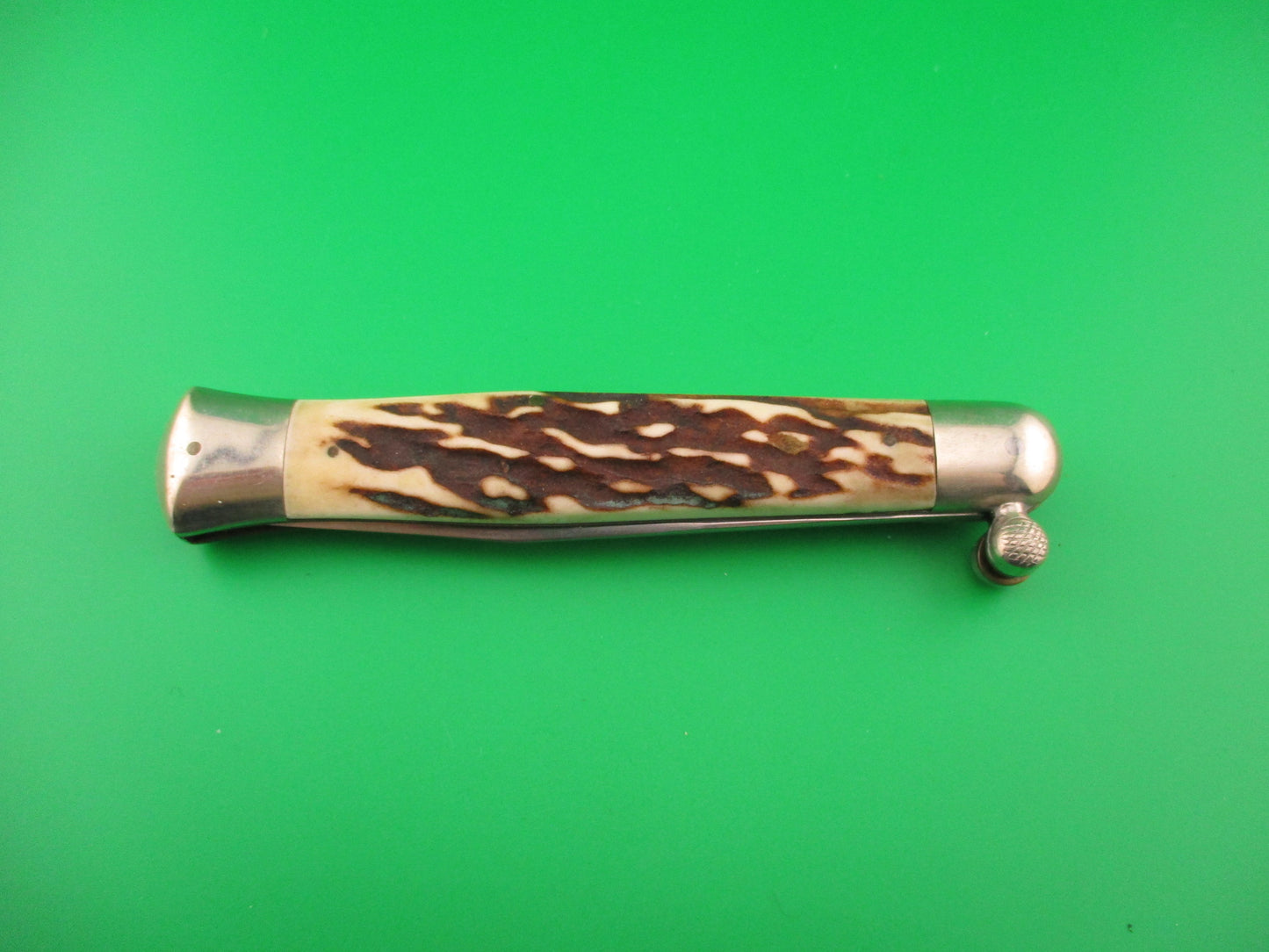 Stainless Steel ITALY 25cm RAPID Italian Stag Knob Flip Open Vintage manual knife
