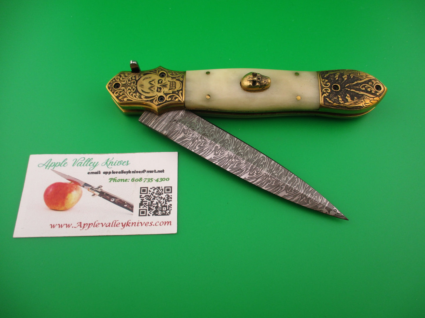 Grim Reaper Skull Button 29cm Custom Automatic Knife by Orang Zaib