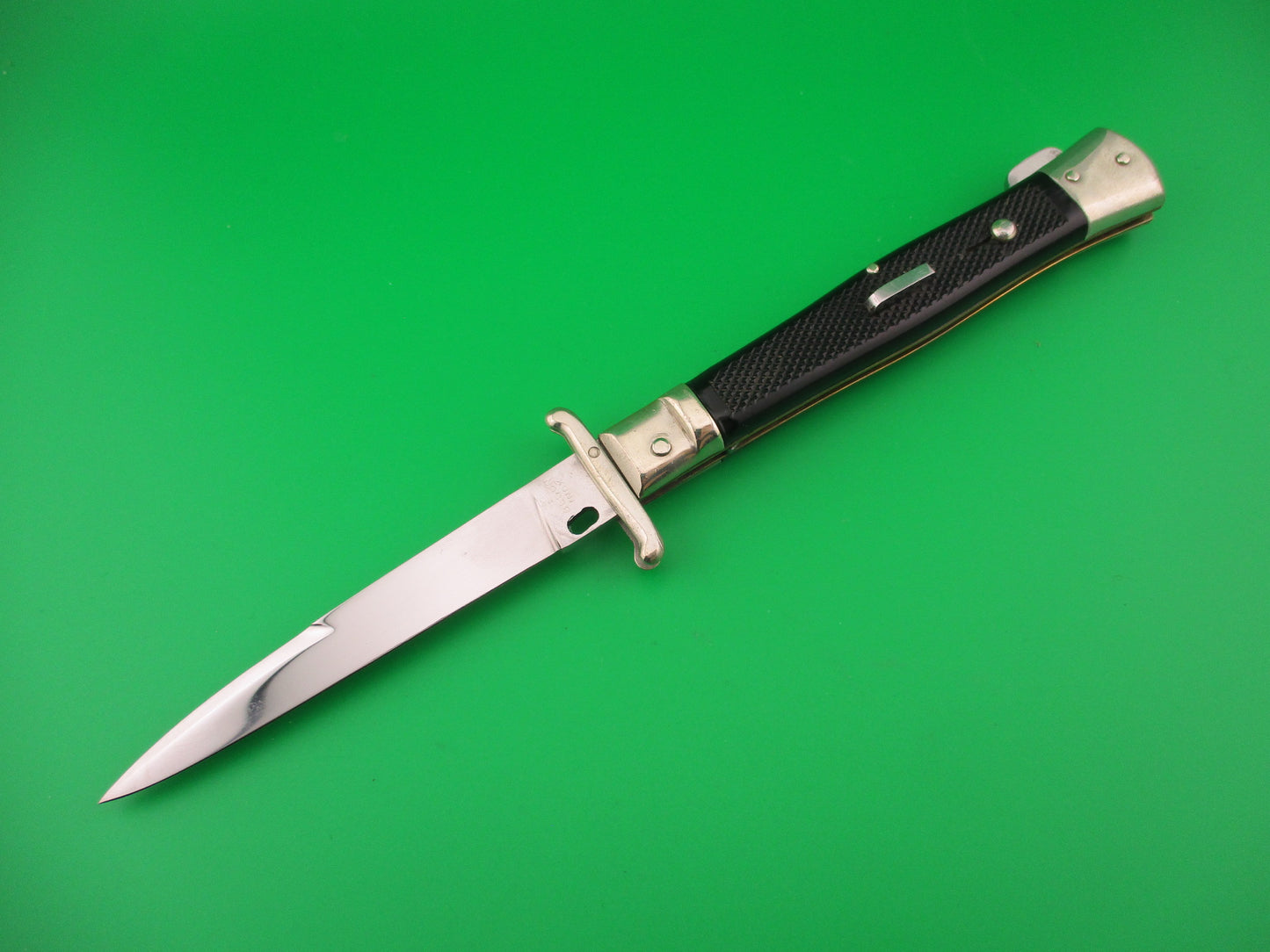BEGON INOX MODELE DEPOSE 24cm French Swing Guard Black checkered automatic knife