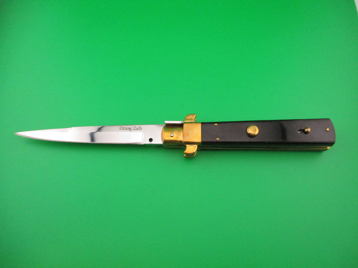 Custom Frosolone Style Horn 26cm Picklock Automatic knife by Orang Zaib
