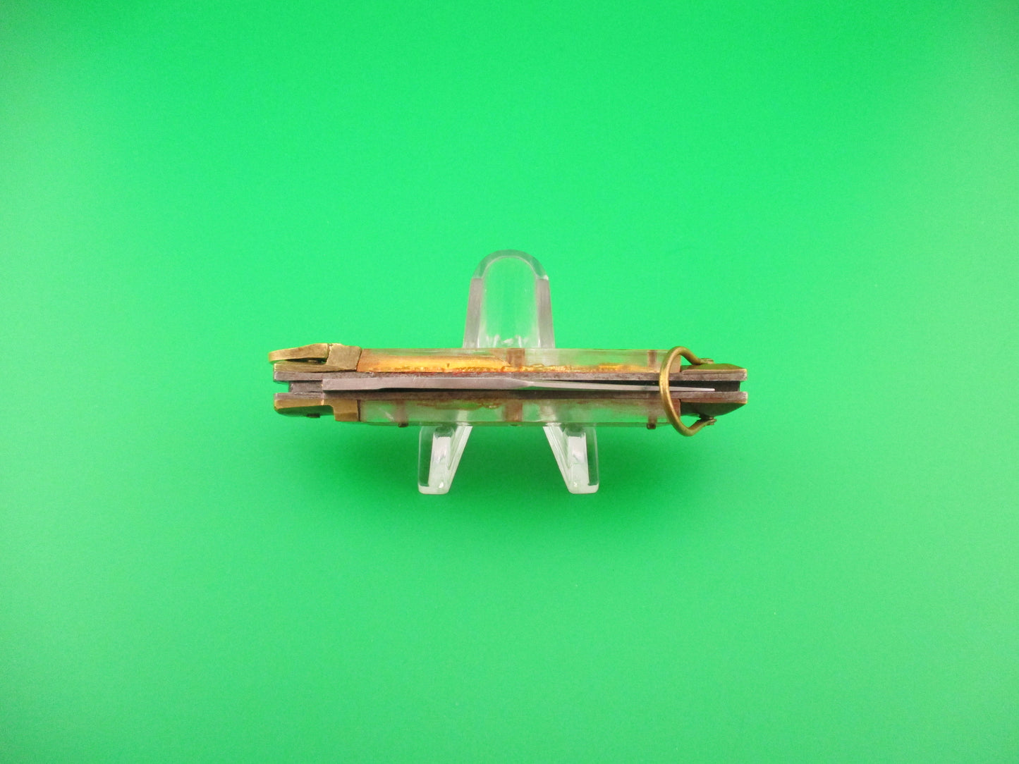 STAINLESS STEEL 16cm Japanese Vintage Bullfighter Red & Gold automatic knife