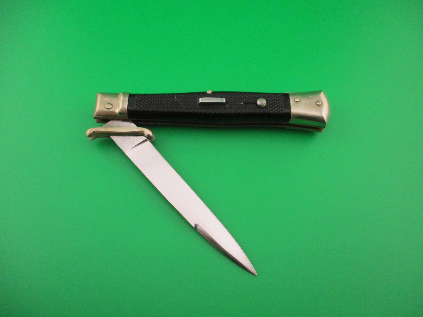 BEGON INOX MODELE DEPOSE 24cm French Swing Guard Black checkered automatic knife