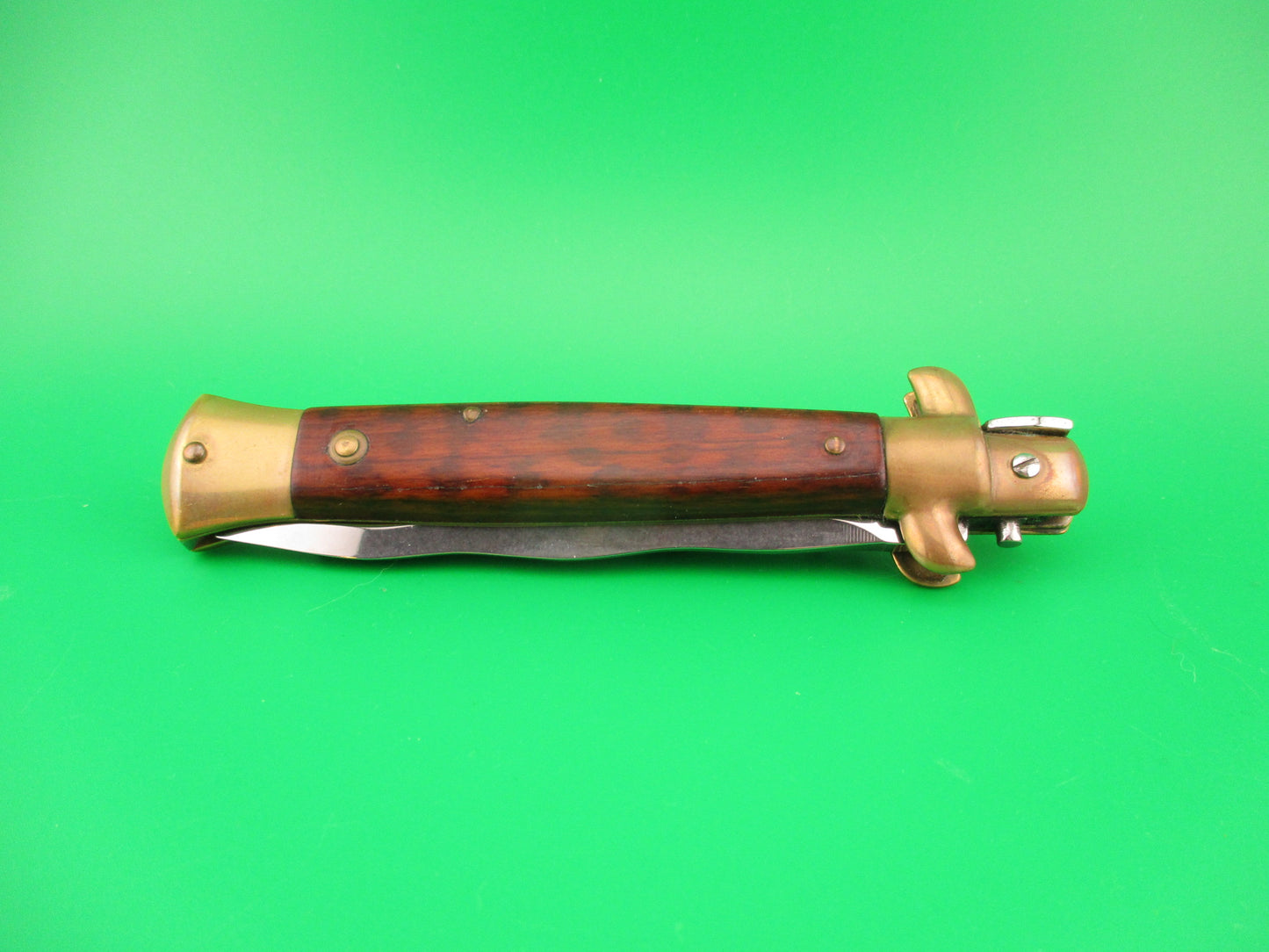 Sterile 23cm Italian Swivel bolster Wood & Brass vintage automatic kit knife