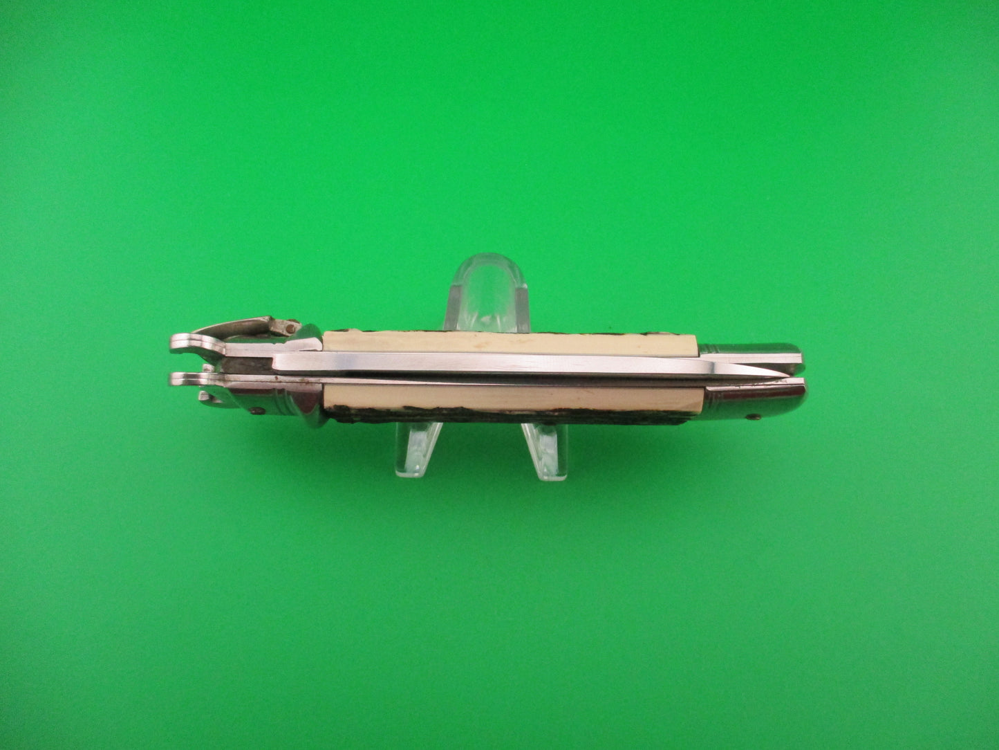 VIRGINIA INOX 20cm Italian Leverlock Shell puller Faux Stag Vintage automatic knife