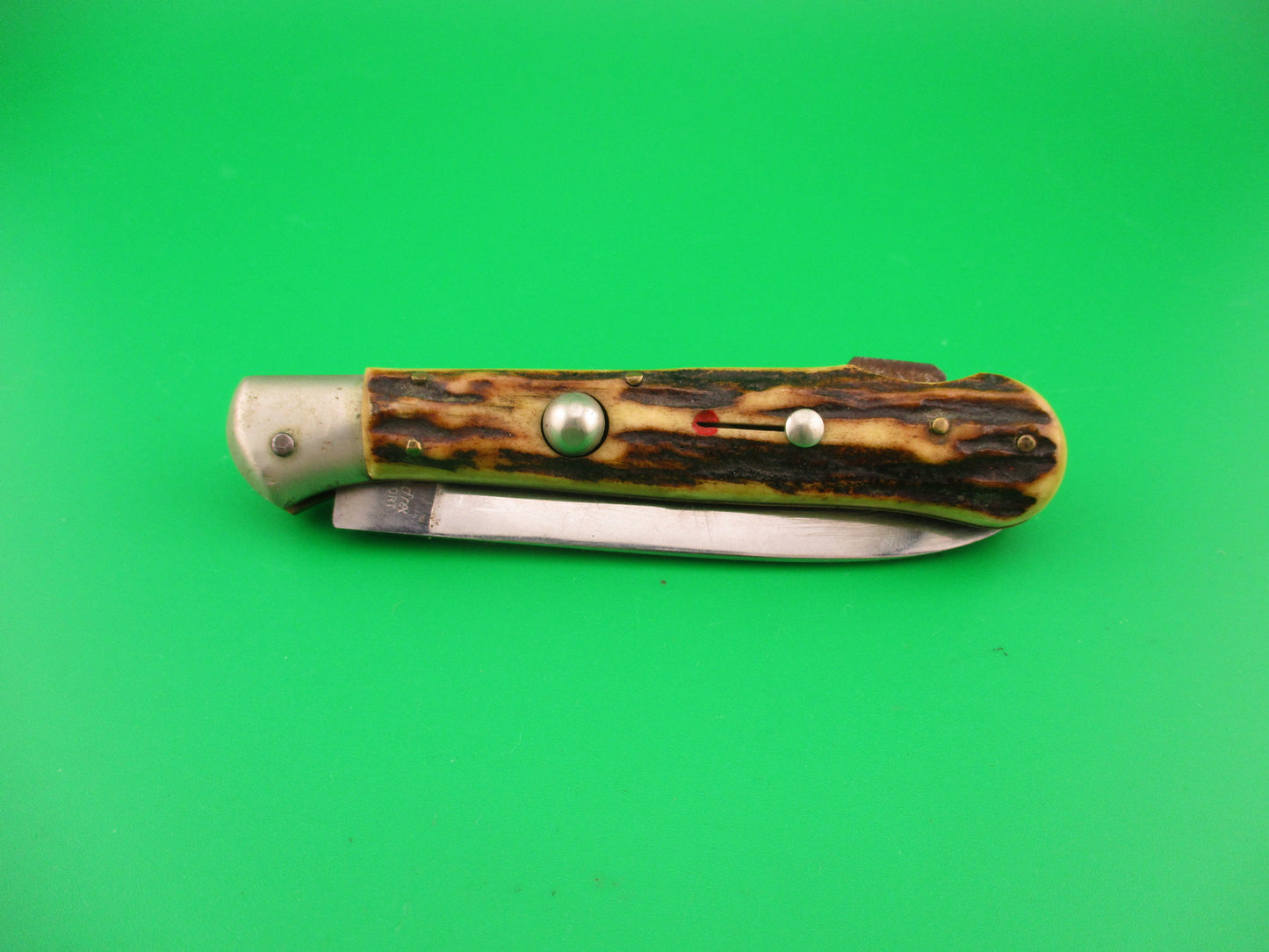 Rostfrei IMPORT 18cm Italian Birds head stag lockback automatic knife red dot