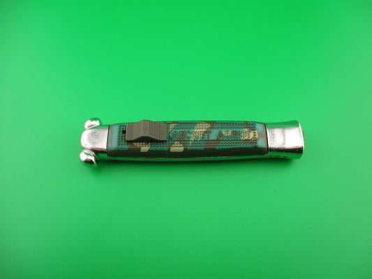 STAINLESS STEEL 21cm Secret Agent knife green Camouflage OTF automatic