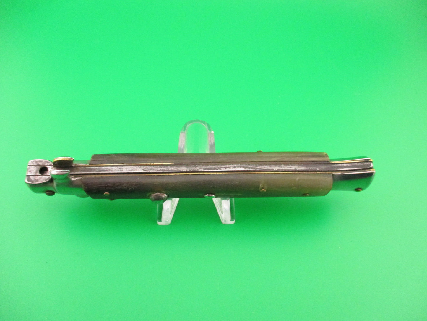 B Rostfrei 28cm Italian Swivel bolster Flat grind Horn automatic knife