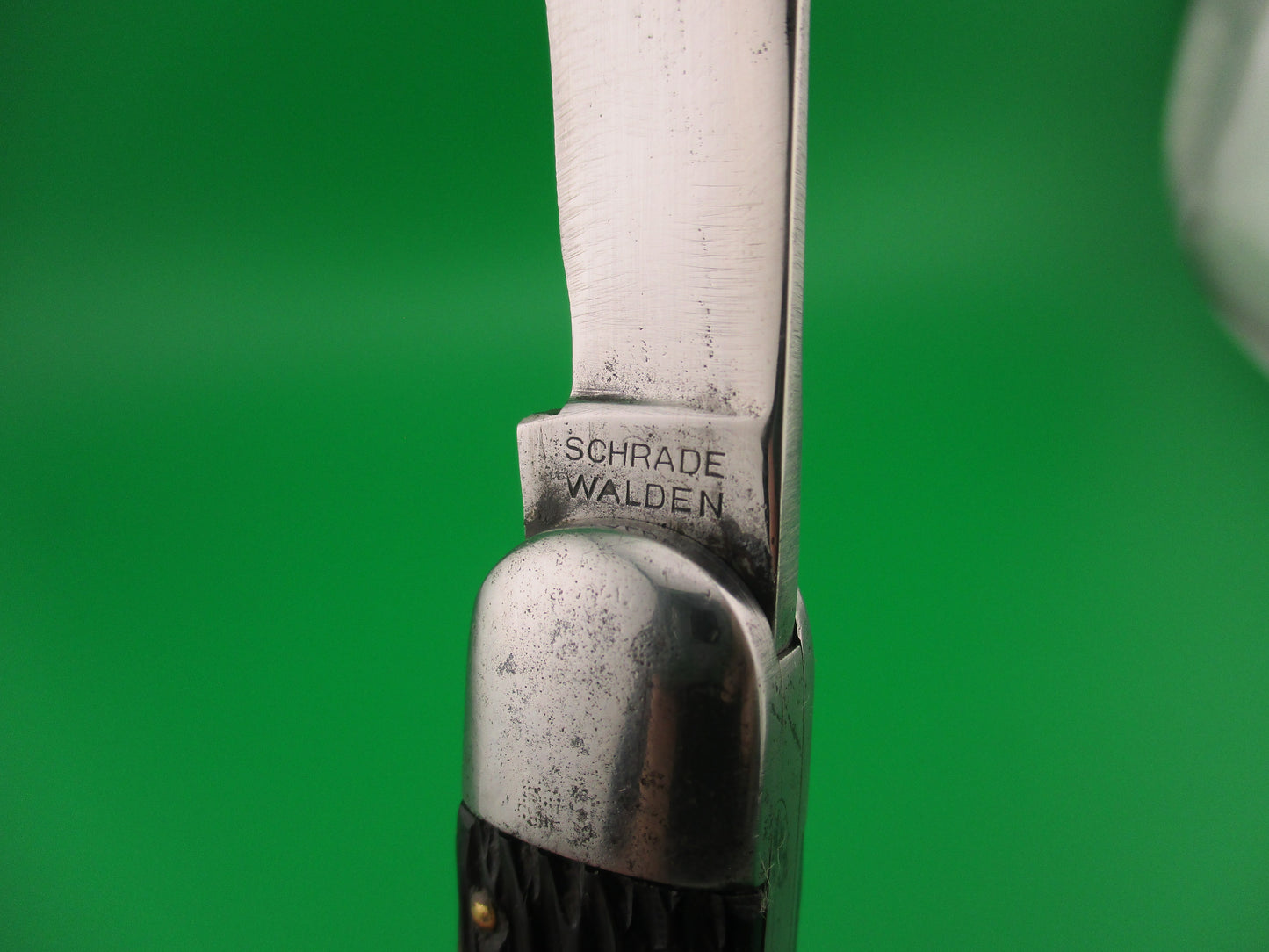 SCHRADE WALDEN NY #155 Scout Black Stagged vintage automatic knife