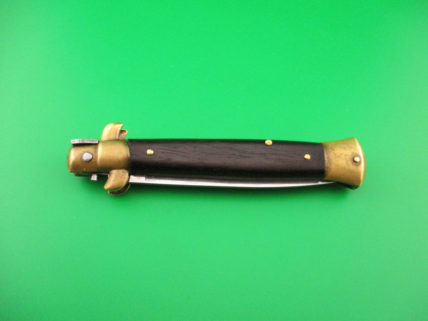 STAINLESS (slant) PATENT 23cm Italian Stiletto bolster release switchblade