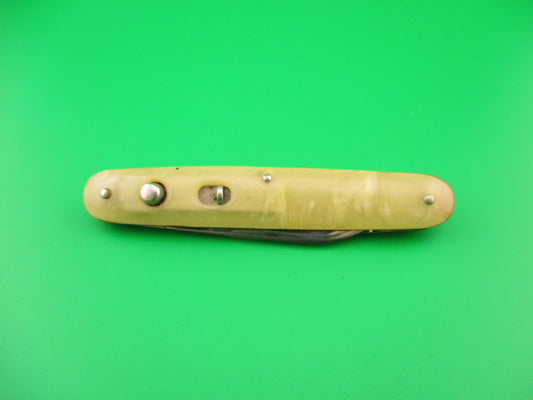 PRESTO 600S Medium double Onyx celluloid Louis Freeman Co etched automatic knife