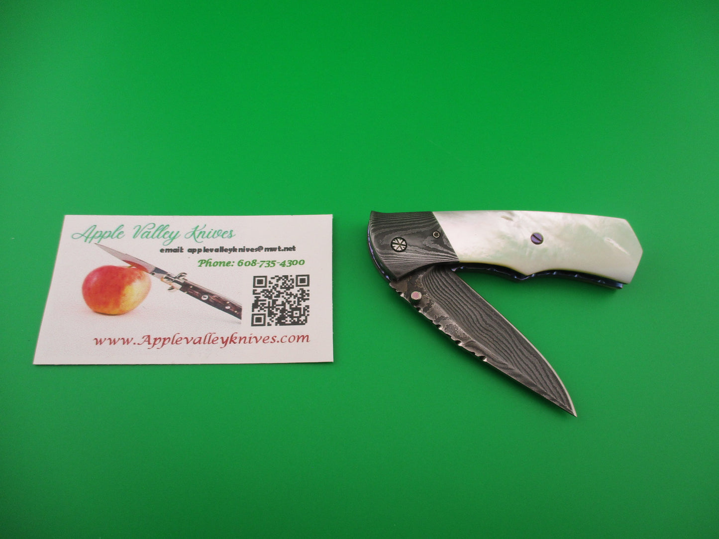 Butch Vallotton CUSTOM MOP Damascus Titanium Scale Release automatic knife