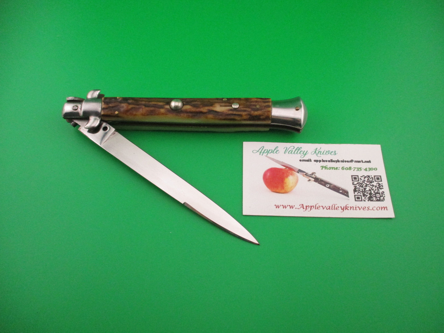 WANDY INOX 28cm Italian transitional Stag Swivel bolster vintage automatic knife