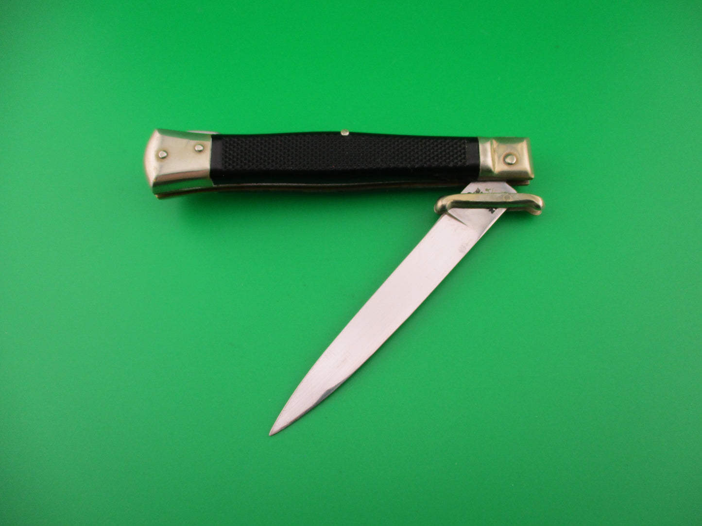 BEGON INOX MODELE DEPOSE 24cm French Swing Guard Black checkered automatic knife