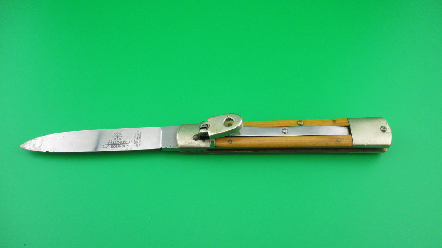 Hubertus SOLINGEN 11cm German Slimline Yellow Lever automatic knife