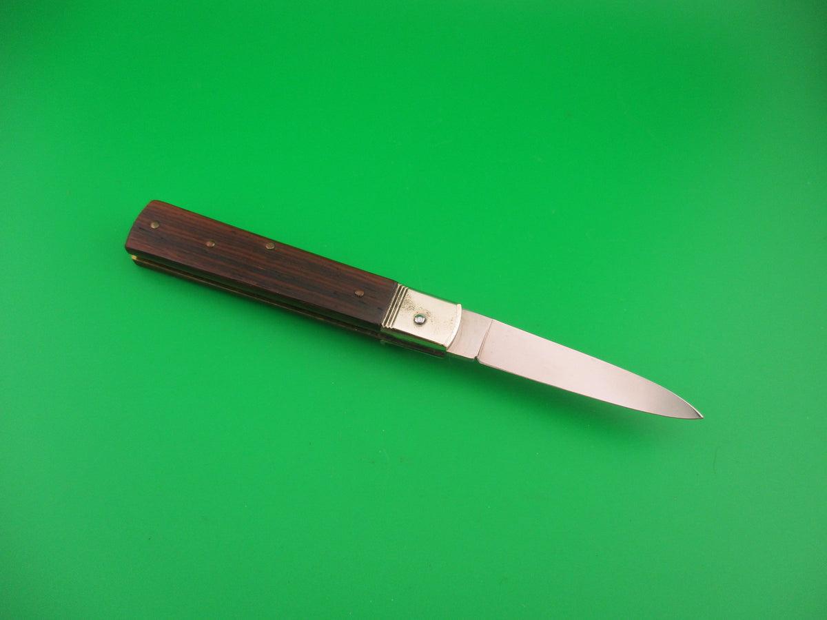 Hubertus 9cm German Lever Slimline Wood scales automatic knife