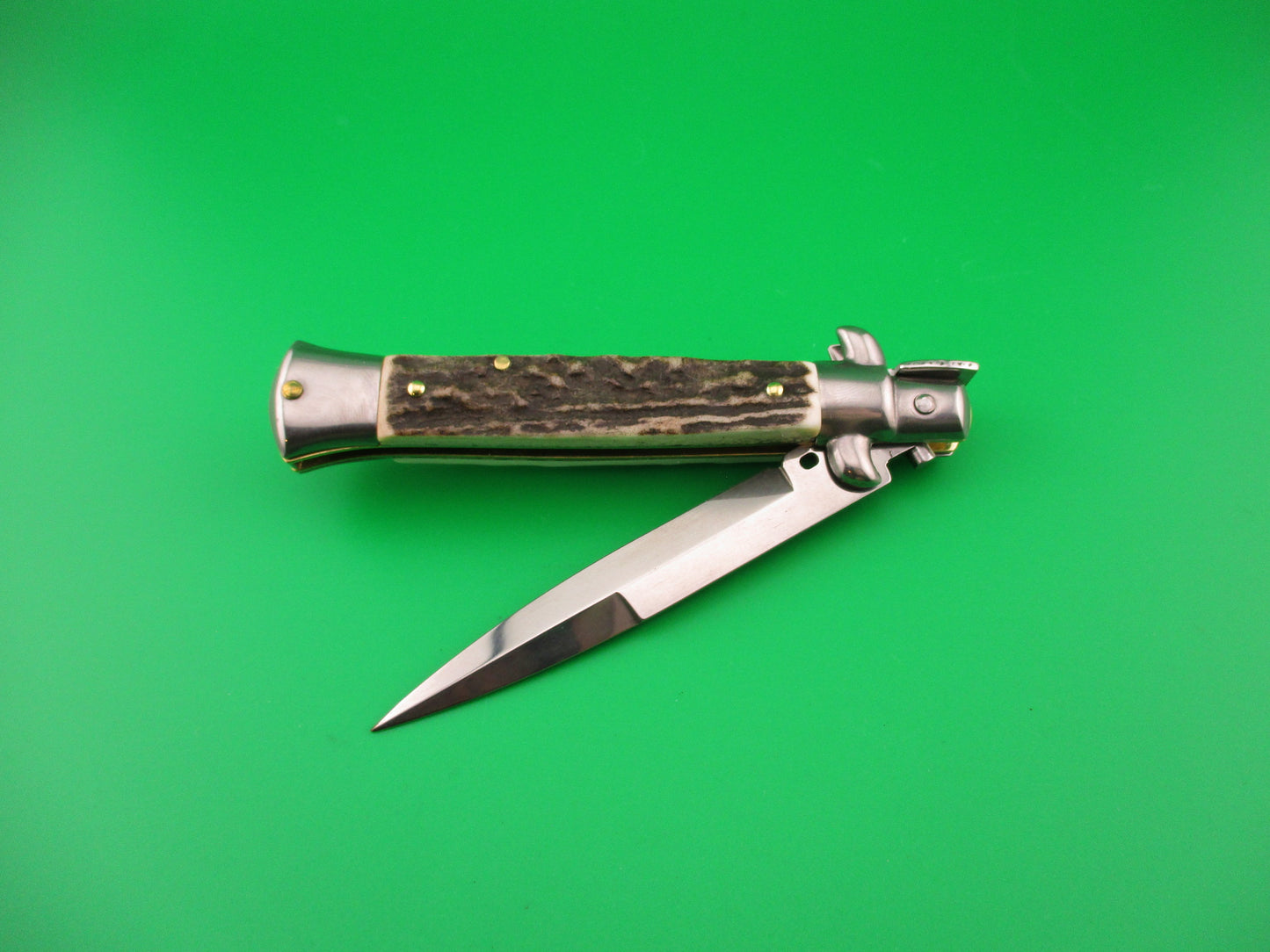 INOX 23cm Italian Transitional 1970s Vintage swivel bolster automatic knife