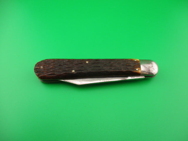 PRESTO #3000 Large Hunter Jigged bone Vintage automatic knife near mint