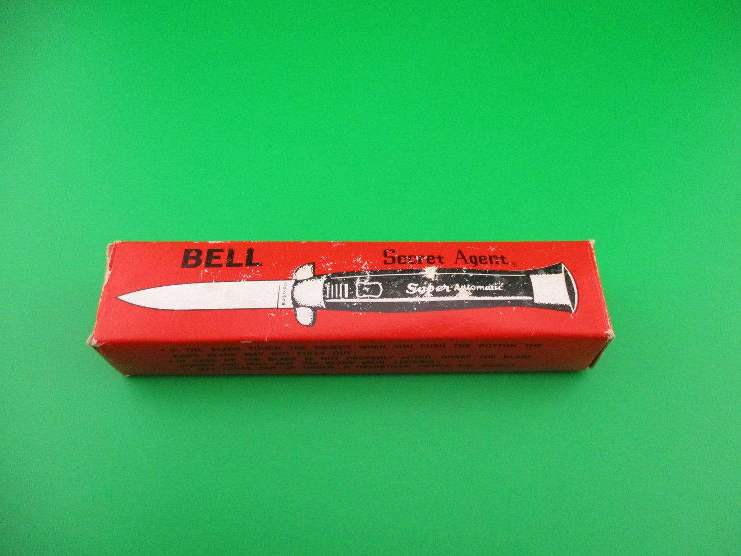 z STAINLESS STEEL 21cm BELL AC-80 Black Super Automatic Secret Agent knife NIB