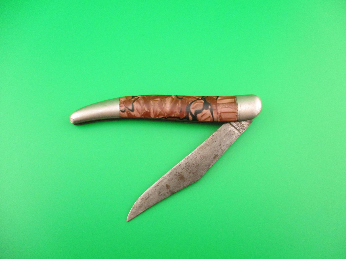 Hammer Brand Imperial Toothpick Copper swirl black streaked vintage switchblade