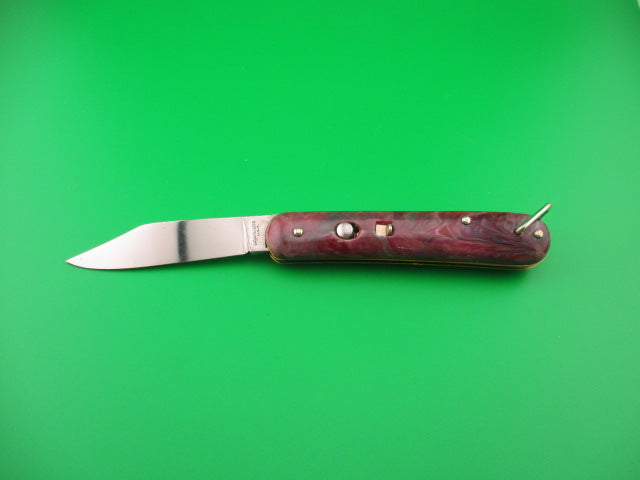 Edgemaster Fatjack Maroon & Green swirl vintage 1950 switchblade knife model 102