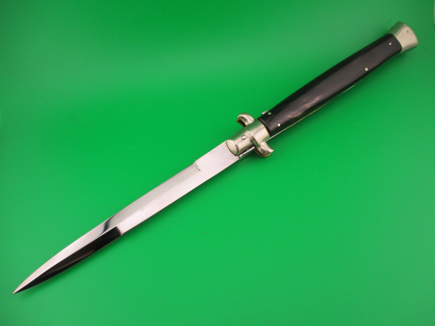 AGA CAMPOLIN 33cm Picklock Stiletto Brown streaked horn NOS automatic knife