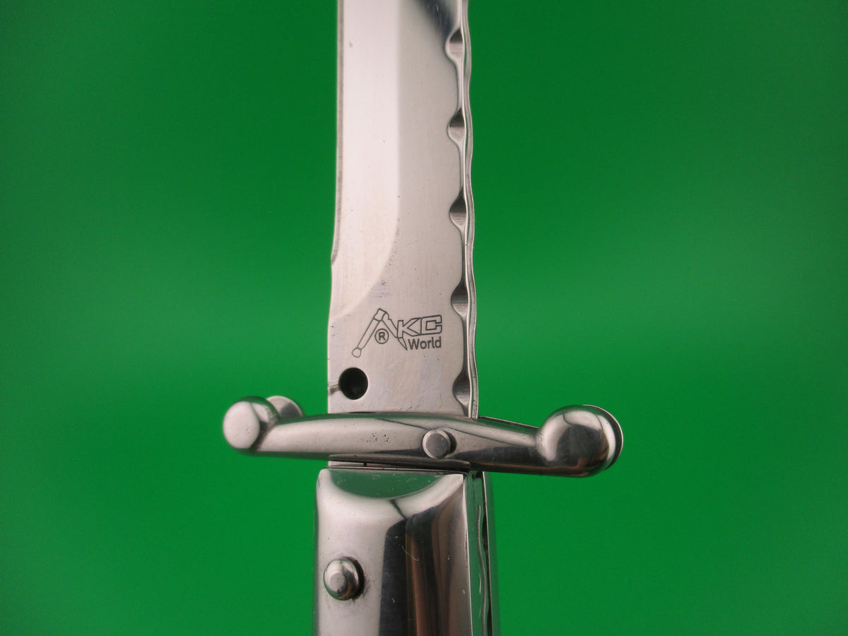 AKC World 28cm Italian style Swing guard lockback Abalone automatic knife
