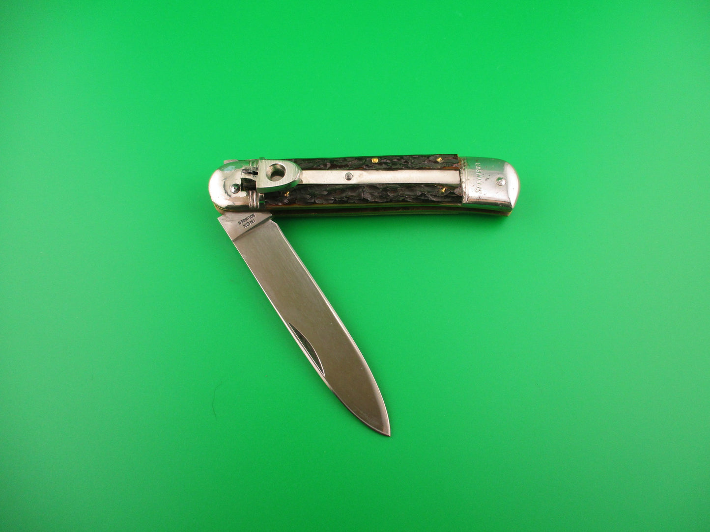 INOX SOLINGEN 11cm German Bone Lever Springer vintage automatic knife