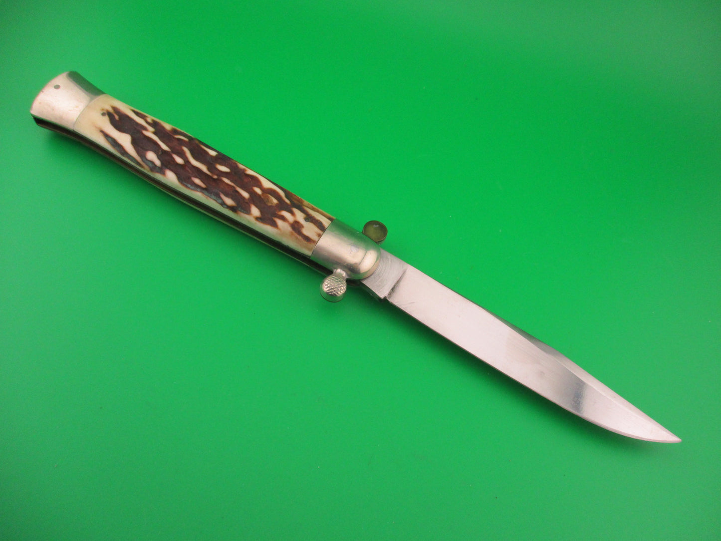 Stainless Steel ITALY 25cm RAPID Italian Stag Knob Flip Open Vintage manual knife