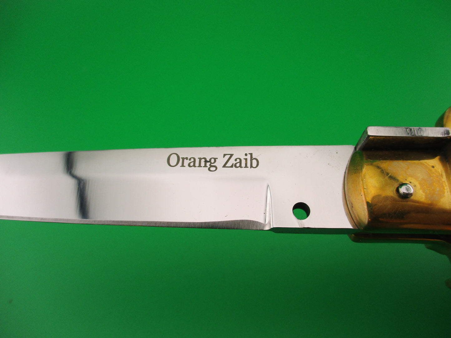 Custom Frosolone Style Horn 26cm Picklock Automatic knife by Orang Zaib