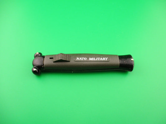 STAINLESS STEEL 20cm NATO MILITARY DA OTF green automatic knife black bolsters