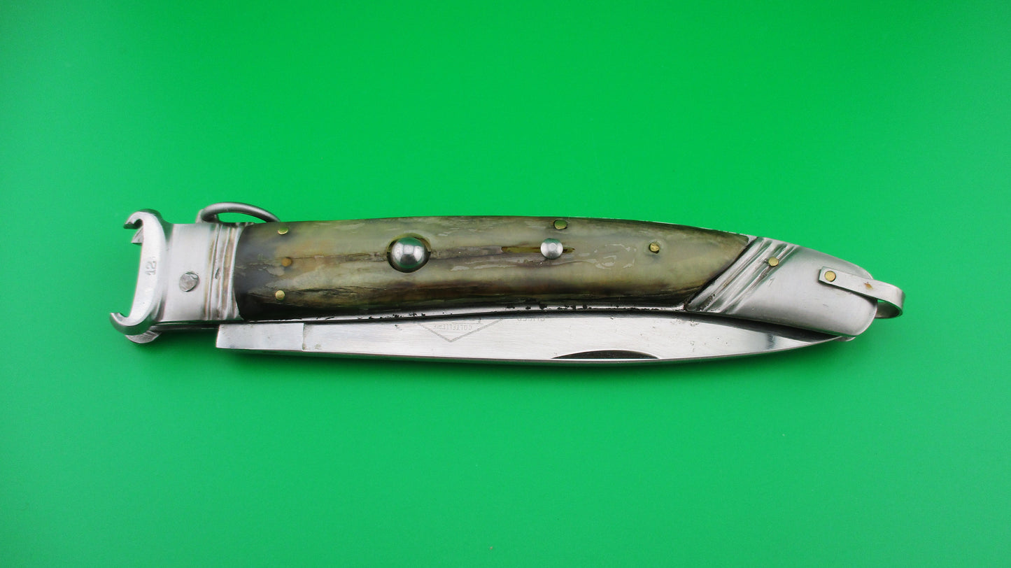 Tonerini Scarperia INOX 30cm Italian Shell puller Ring pull switchblade knife Etched blade