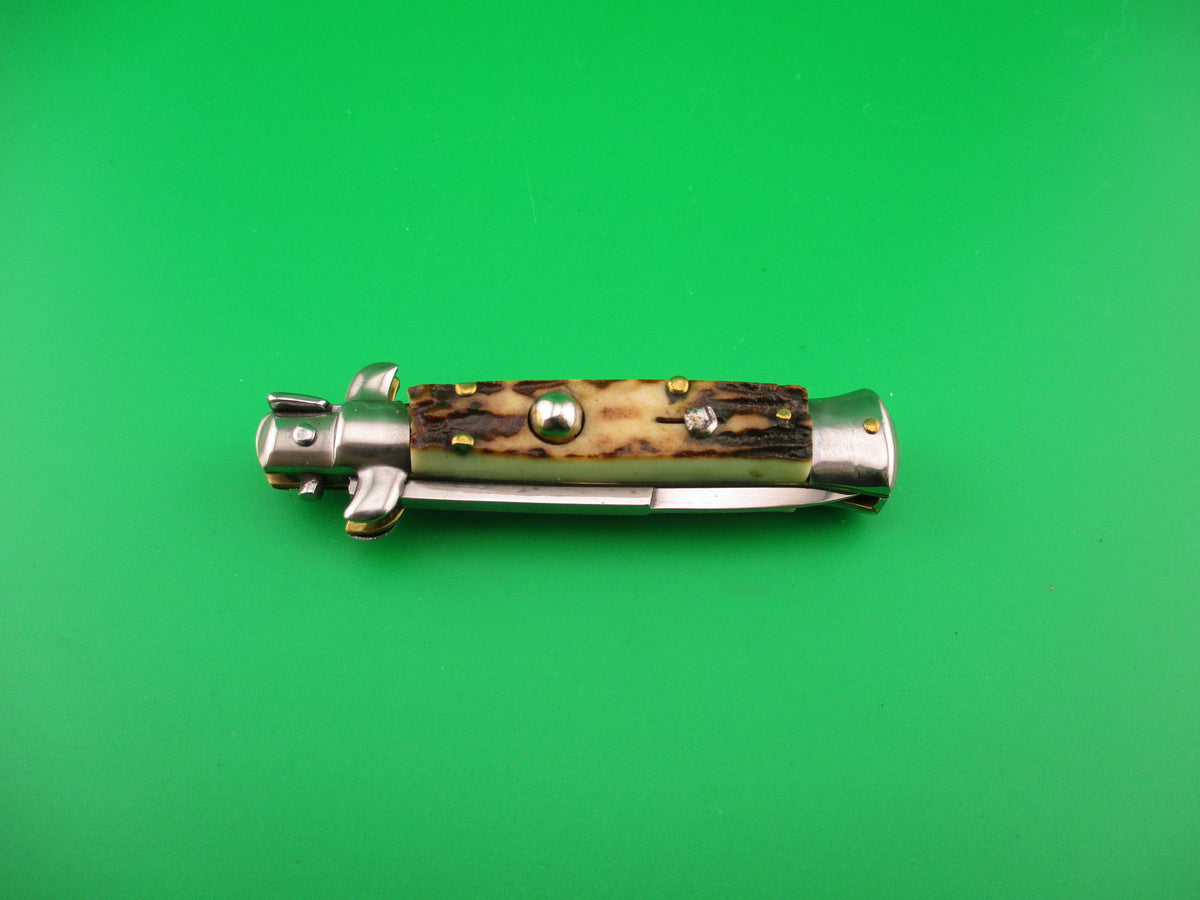 ROSTFREI 14cm Italian Stag stiletto Oreste Dibon vintage automatic knife