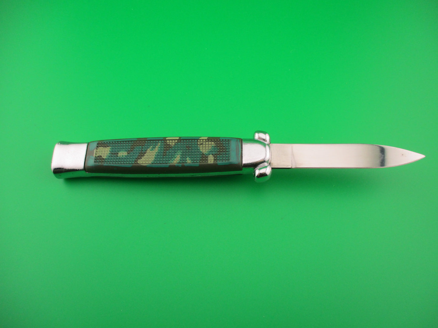 STAINLESS STEEL 21cm Secret Agent knife green Camouflage OTF automatic