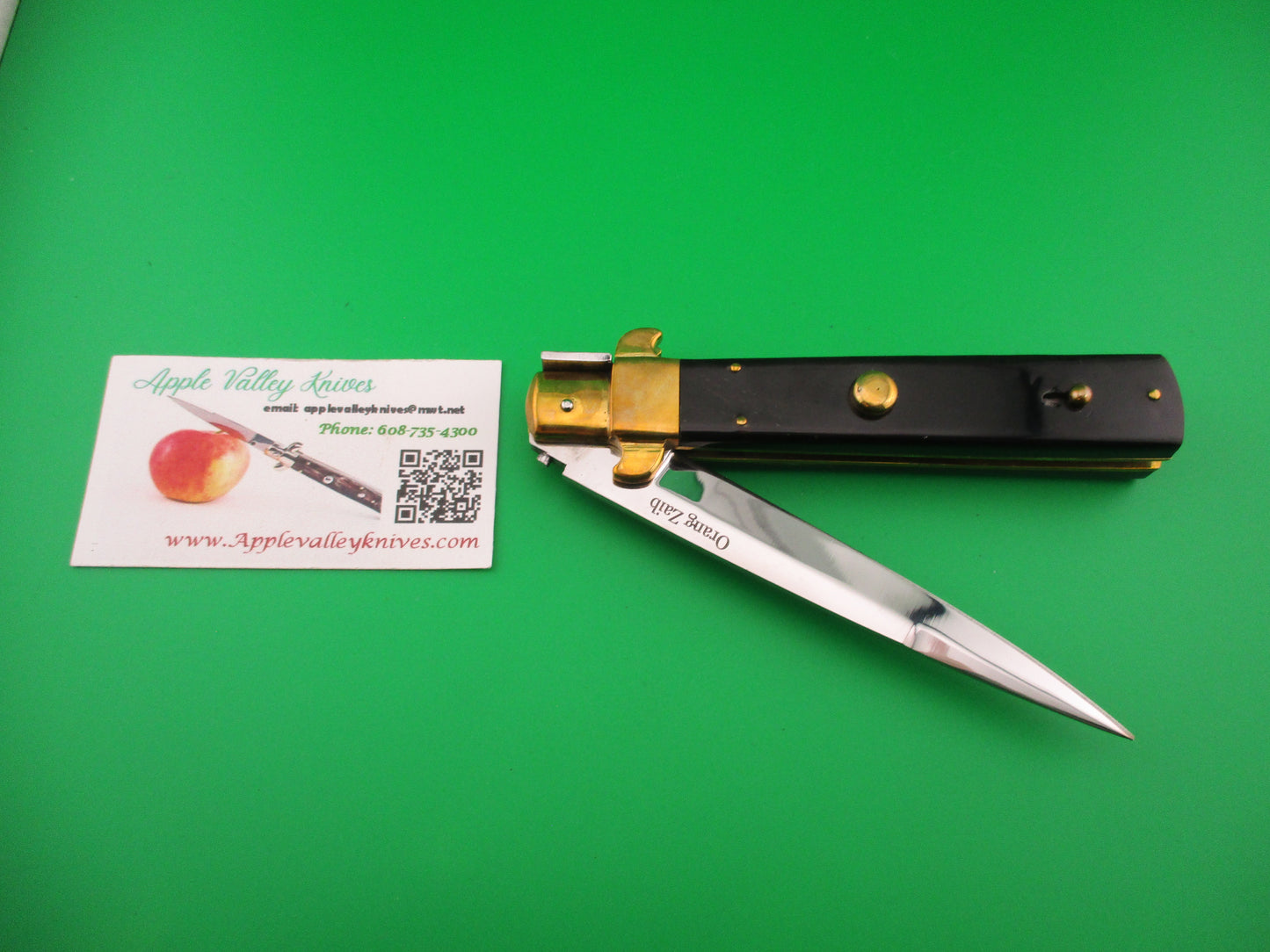 Custom Frosolone Style Horn 26cm Picklock Automatic knife by Orang Zaib