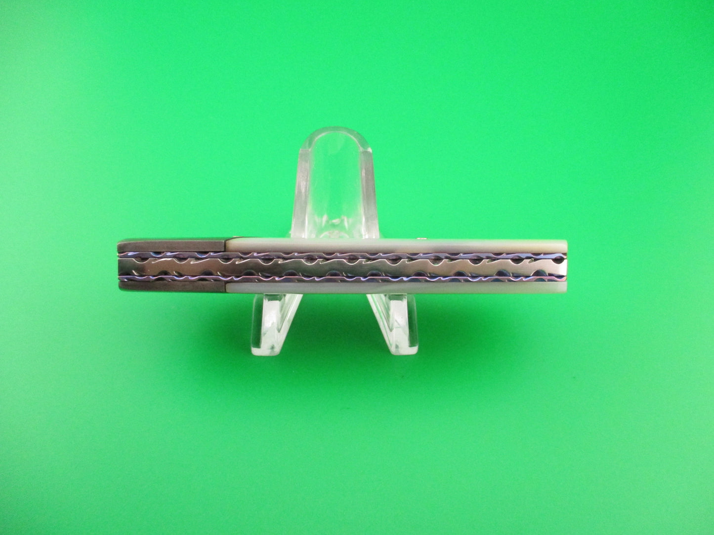 Butch Vallotton CUSTOM MOP Damascus Titanium Scale Release automatic knife