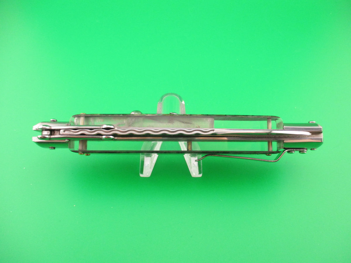 AKC World 28cm Italian style Swing guard lockback Abalone automatic knife