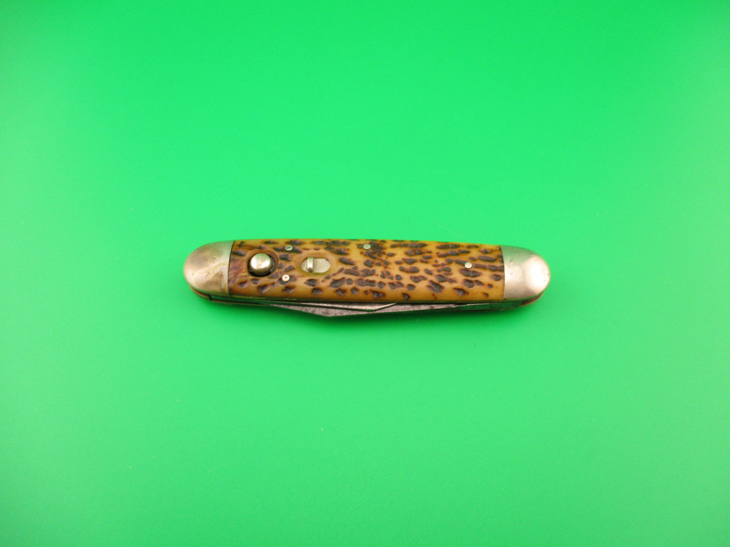 Schrade Cut Co early large Bone double full bolsters 7503 3/4B automatic Book knife