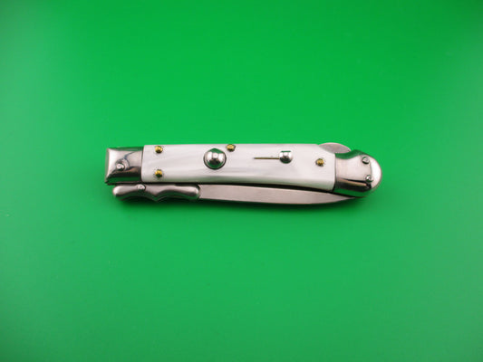 AKC ITALY 19cm Italian Medici Swing Guard Pearlex automatic knife