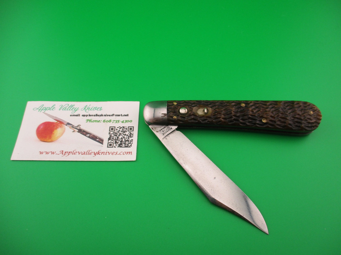 SCHRADE CUT CO Hunter Early 1543 3/4 Jigged Bone antique switchblade knife