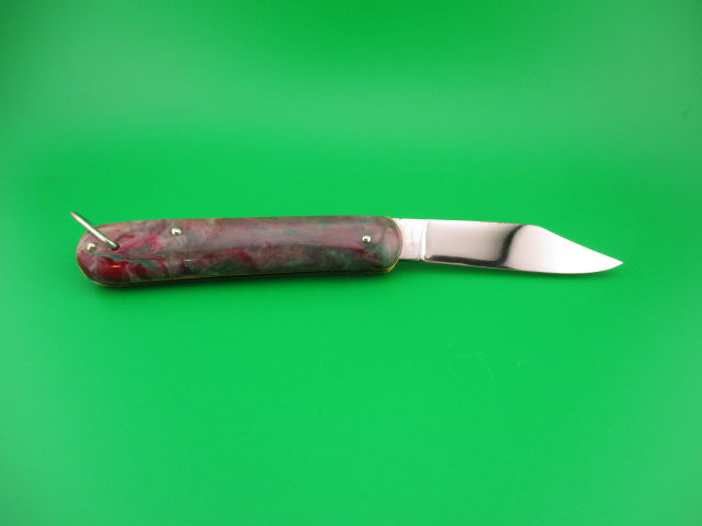 Edgemaster Fatjack Maroon & Green swirl vintage 1950 switchblade knife model 102