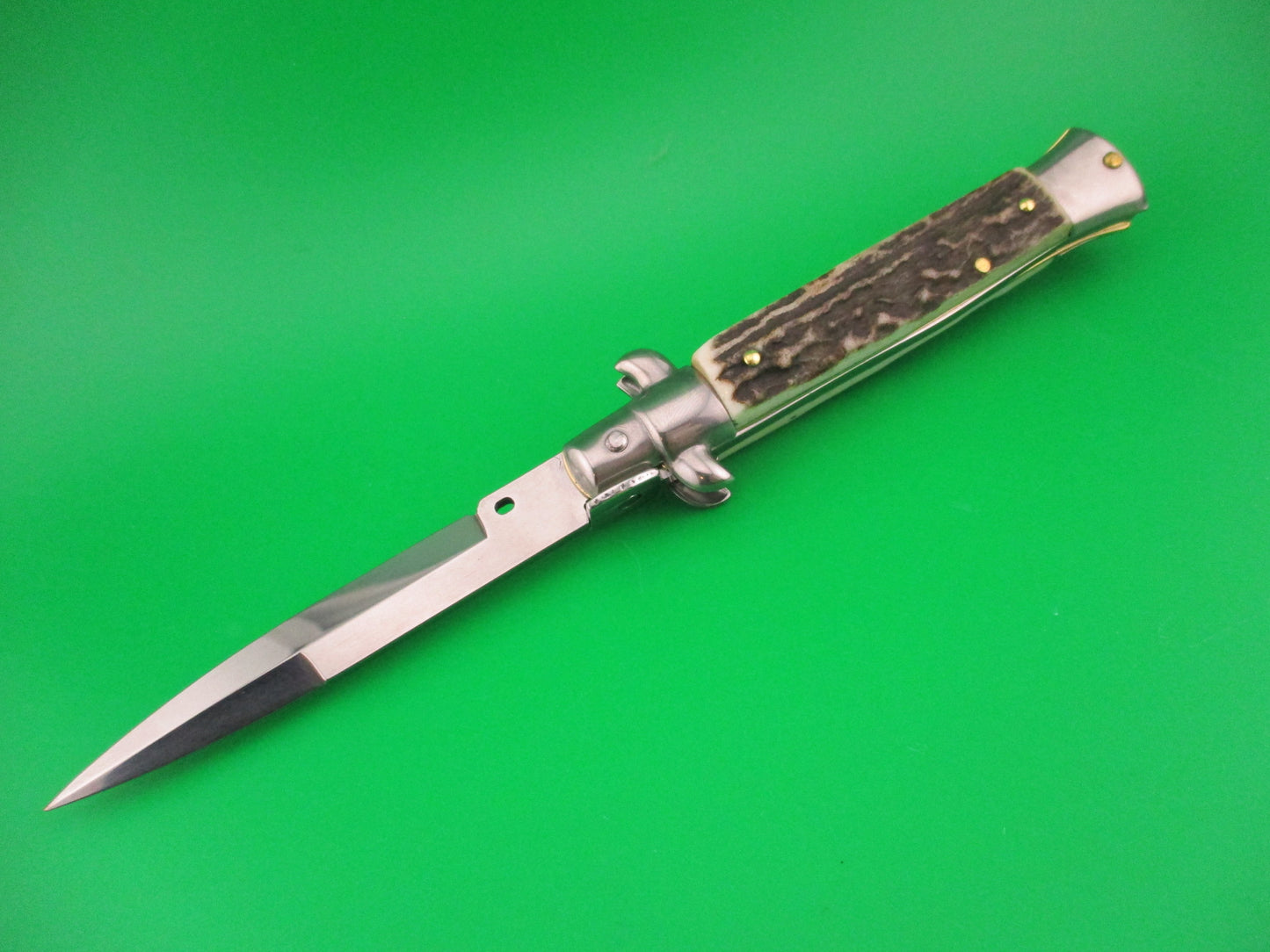 INOX 23cm Italian Transitional 1970s Vintage swivel bolster automatic knife