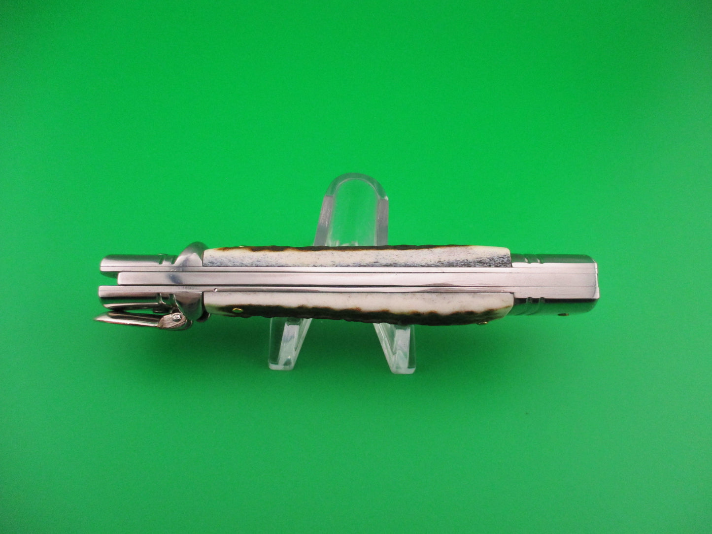 z AKC ITALY 20cm Italian Slimline Lever Stag automatic knife