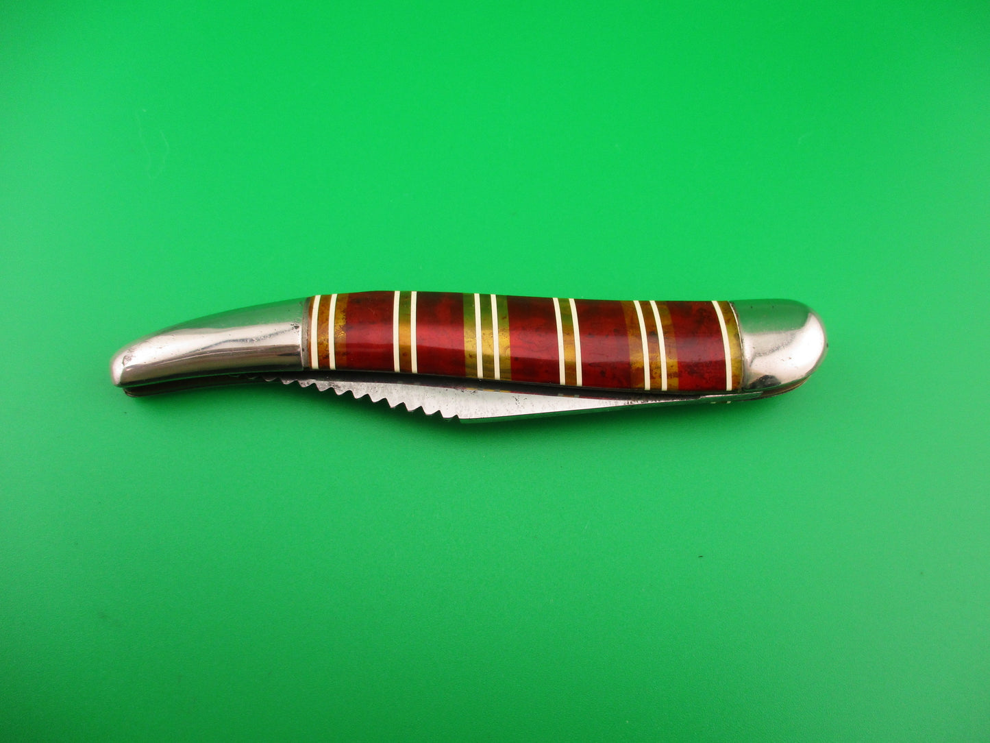 Hammer Brand Imperial Toothpick Candystripe 1950s vintage switchblade knife fish scaler
