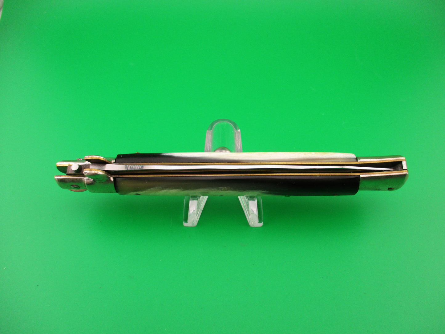 M ITALY INOX 28cm Italian Picklock 1950s Brazilian horn Kris blade automatic knife