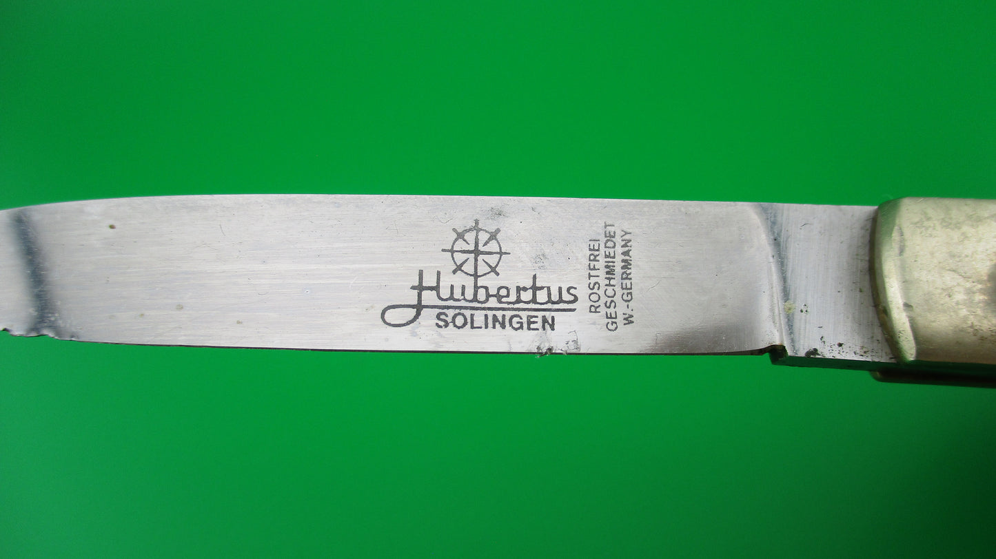 Hubertus SOLINGEN 11cm German Slimline Yellow Lever automatic knife