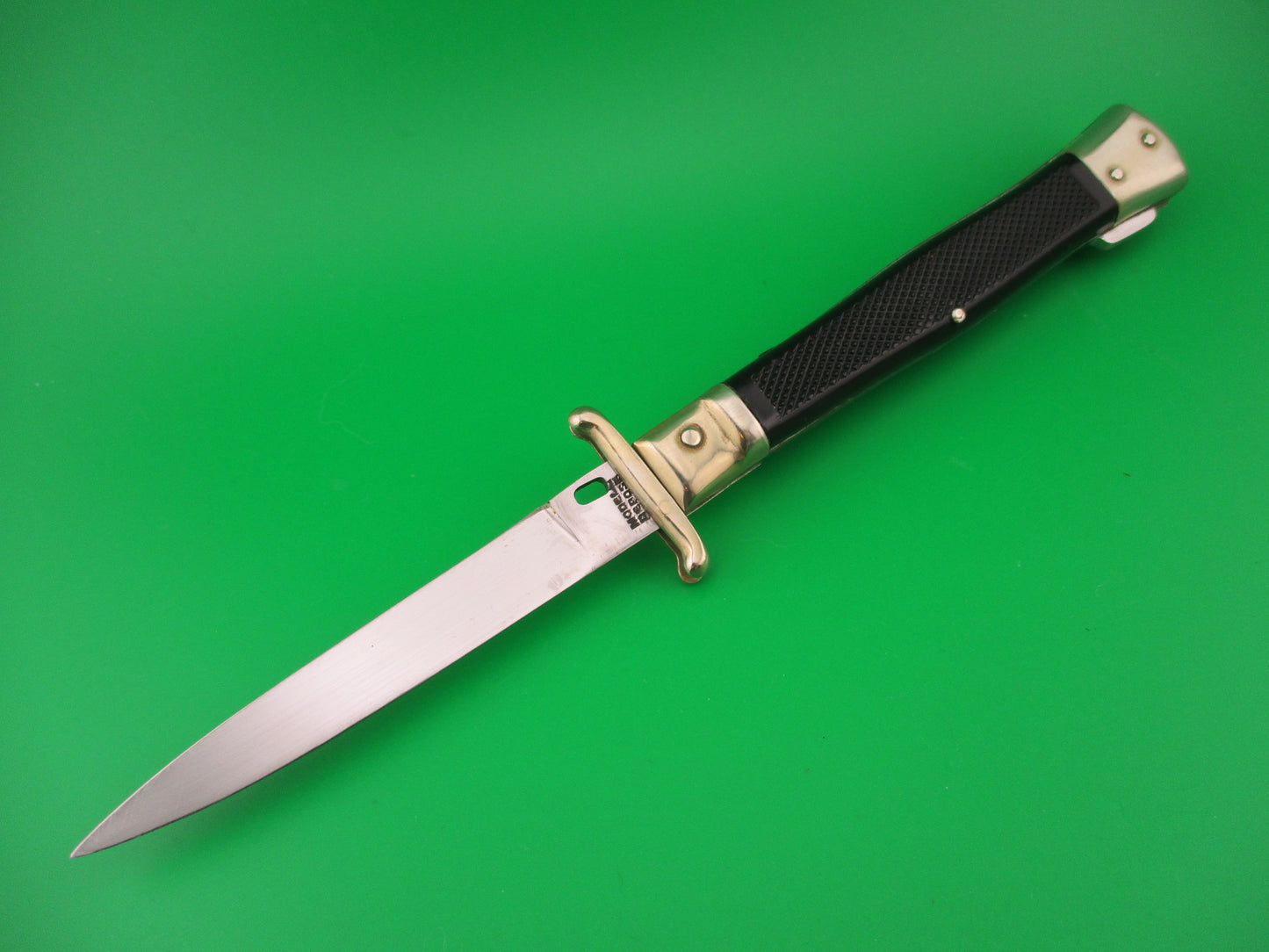 BEGON INOX MODELE DEPOSE 24cm French Swing Guard Black checkered automatic knife